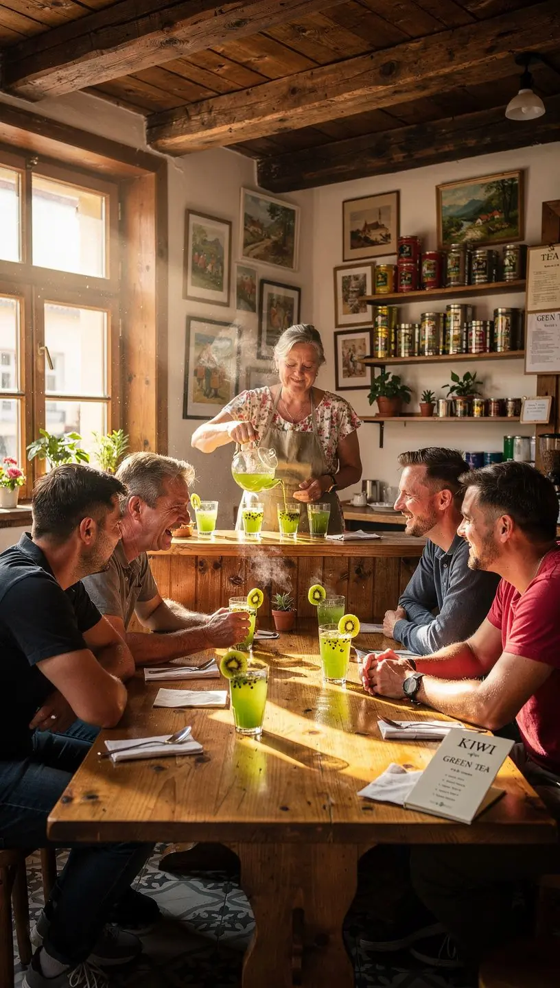 Ínycsiklandó zöld tea és gyümölcsös keverék, amely édes és savanyú ízeket hordoz.